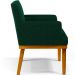 Kit 3 Poltronas Decorativas Sala De Estar E Recepção Base Mel Beatriz W01 Bouclê Verde - Lyam Decor