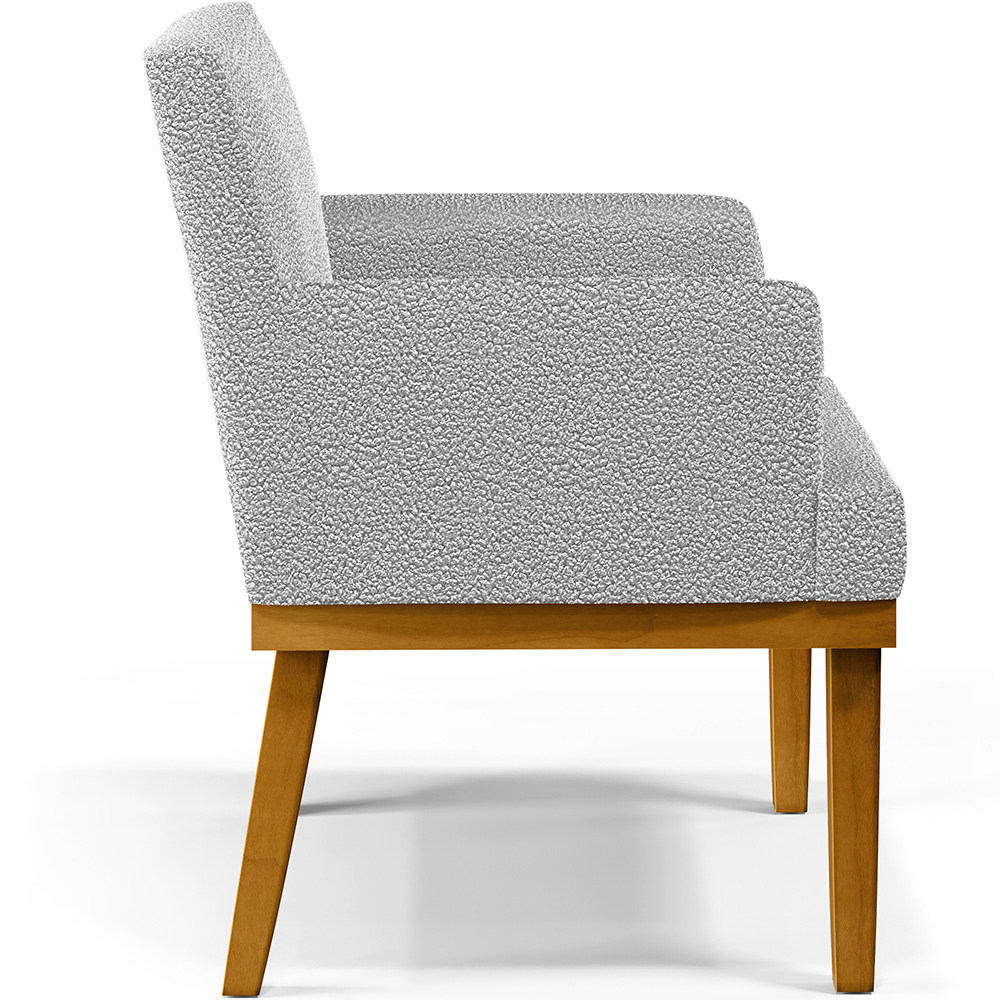 Kit 3 Poltronas Decorativas Sala De Estar Recepção Base Mel Beatriz W01 Bouclê Cinza - Lyam Decor