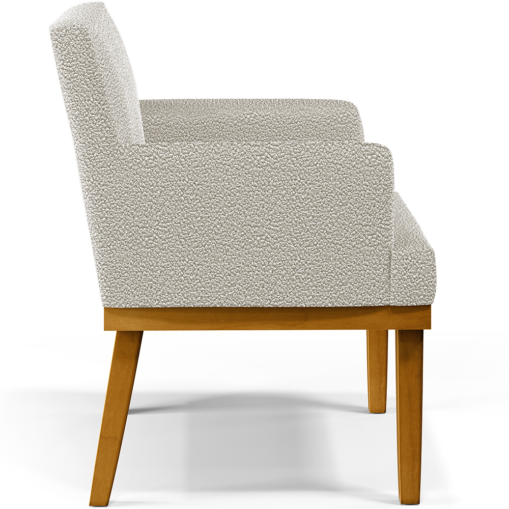 Kit 3 Poltronas Decorativas Sala De Estar Recepção Base Mel Beatriz W01 Bouclê Creme - Lyam Decor