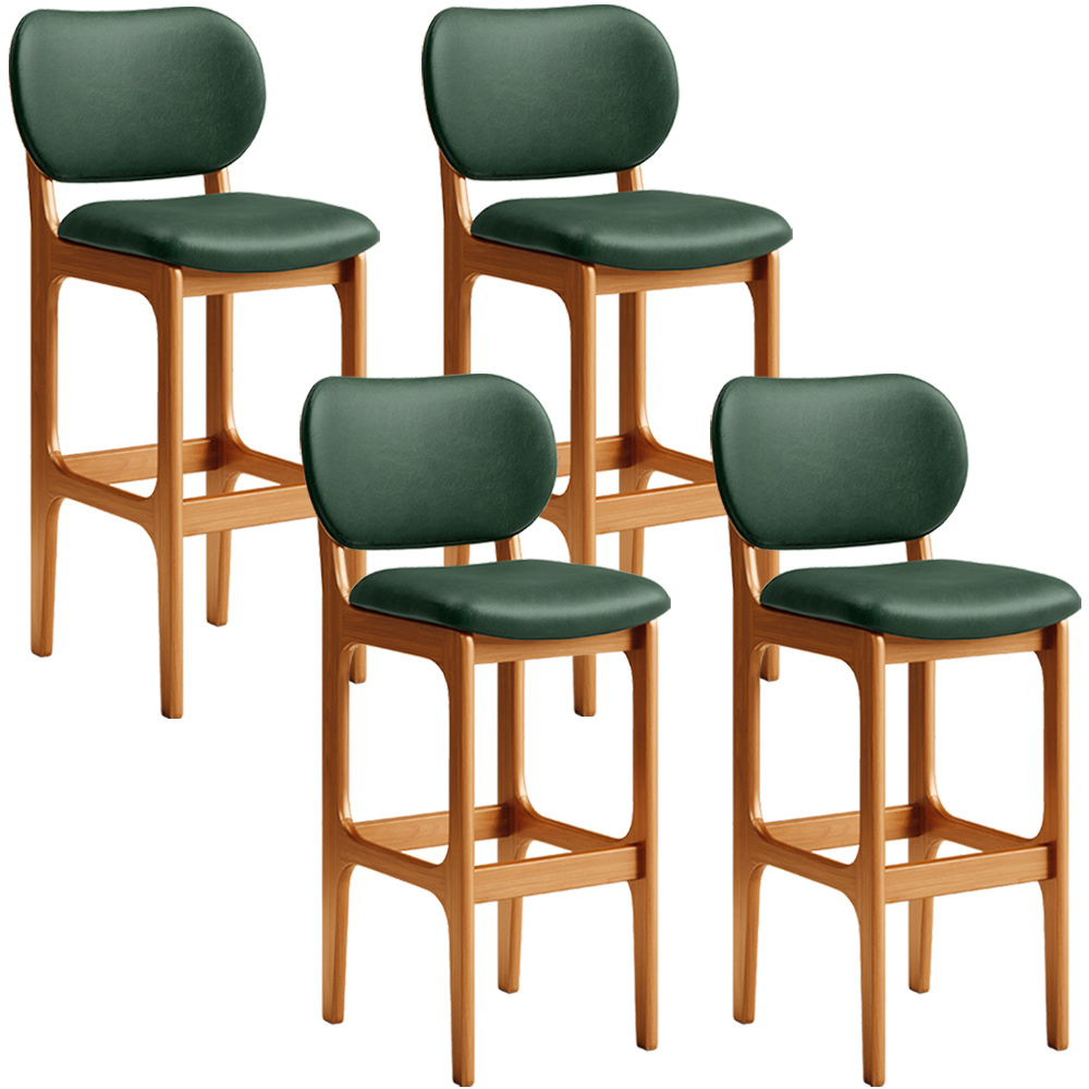 Kit 4 Banquetas Alta Bar Cozinha Sala Jantar Fixa Betta L02 Imbuia Facto Verde Musgo - Lyam Decor