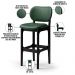 Kit 4 Banquetas Alta Bar Cozinha Sala Jantar Fixa Betta L02 Preto Facto Verde Musgo - Lyam Decor