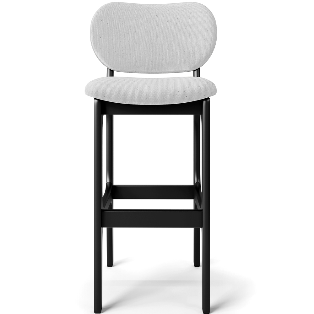Kit 4 Banquetas Alta Bar Cozinha Sala Jantar Fixa Betta L02 Preto Linho Cinza - Lyam Decor