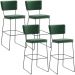 Kit 4 Banquetas Altas Cozinha Sala Jantar Base Em Aço Fixa Allana L02 Facto Verde Musgo - Lyam Decor