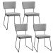 Kit 4 Cadeiras Decorativa Estofada Para Sala De Jantar Base Aço Allana L02 Linho Cinza - Lyam Decor