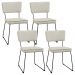 Kit 4 Cadeiras Decorativa Estofada Para Sala Jantar Base Aço Allana L02 Linho Champagne - Lyam Decor