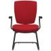 Kit 4 Cadeiras Escritório Fixa Executiva Office Preto Slim Alta Flexi P03 Poliéster Vermelho - Lyam