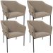 Kit 4 Cadeiras Para Sala de Jantar Estar Living Olívia L02 Bouclê Bege - Lyam Decor