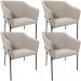 Kit 4 Cadeiras Para Sala de Jantar Estar Living Olívia L02 Bouclê Creme - Lyam Decor