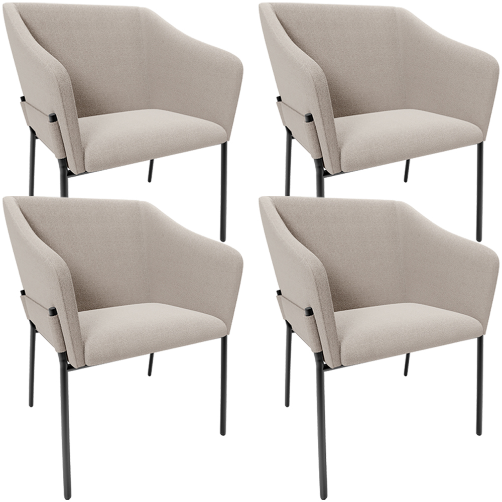 Kit 4 Cadeiras Para Sala de Jantar Estar Living Olívia L02 Bouclê Creme - Lyam Decor