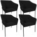 Kit 4 Cadeiras Para Sala de Jantar Estar Living Olívia L02 Bouclê Preto - Lyam Decor