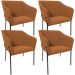 Kit 4 Cadeiras Para Sala de Jantar Estar Living Olívia L02 Bouclê Terracota - Lyam Decor