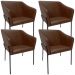 Kit 4 Cadeiras Para Sala de Jantar Estar Living Olívia L02 Couríssimo Marrom - Lyam Decor
