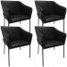 Kit 4 Cadeiras Para Sala de Jantar Estar Living Olívia L02 Couríssimo Preto - Lyam Decor
