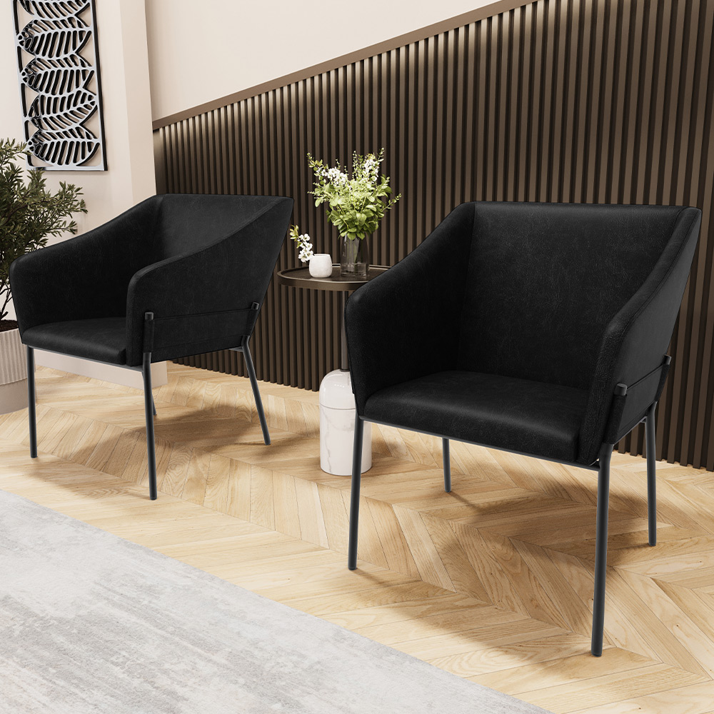 Kit 4 Cadeiras Para Sala de Jantar Estar Living Olívia L02 Couríssimo Preto - Lyam Decor