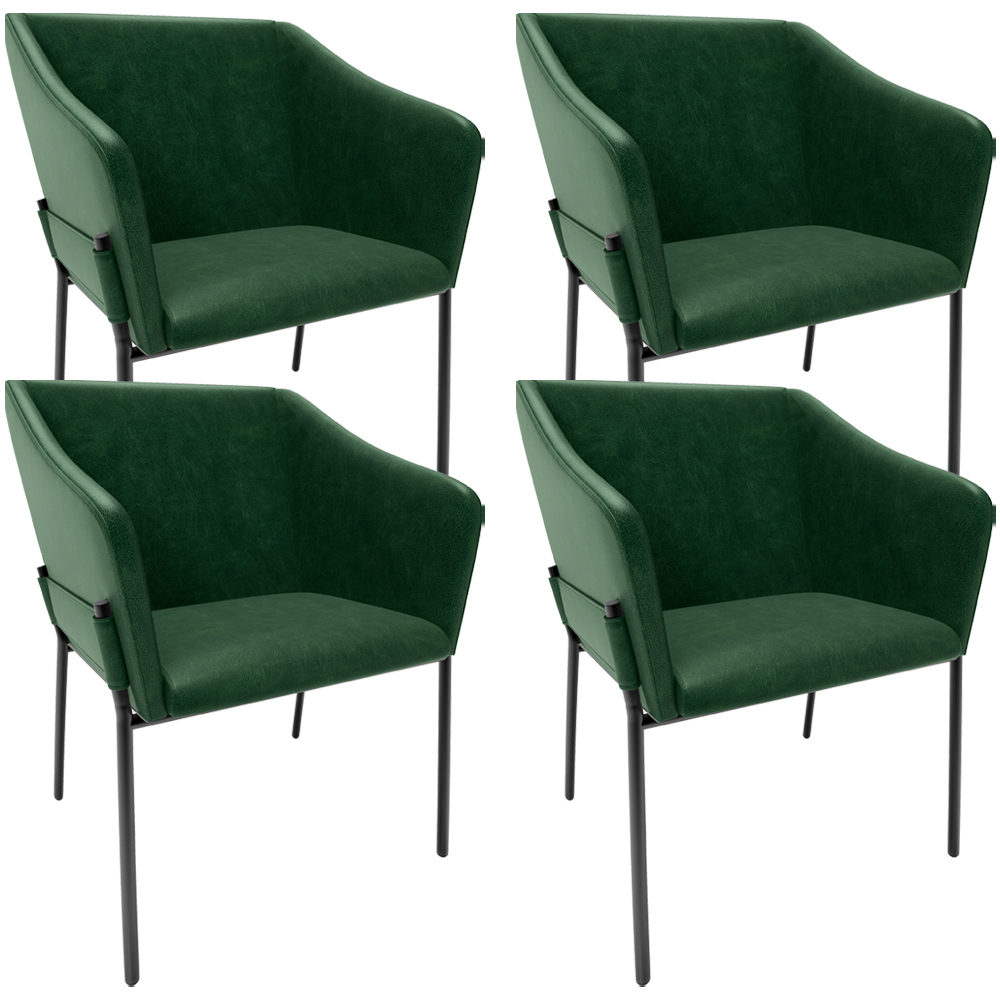 Kit 4 Cadeiras Para Sala de Jantar Estar Living Olívia L02 Couríssimo Verde - Lyam Decor