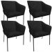 Kit 4 Cadeiras Para Sala de Jantar Estar Living Olívia L02 Linho Chumbo - Lyam Decor