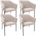 Kit 4 Cadeiras Para Sala de Jantar Estar Living Olívia L02 Suede Bege - Lyam Decor