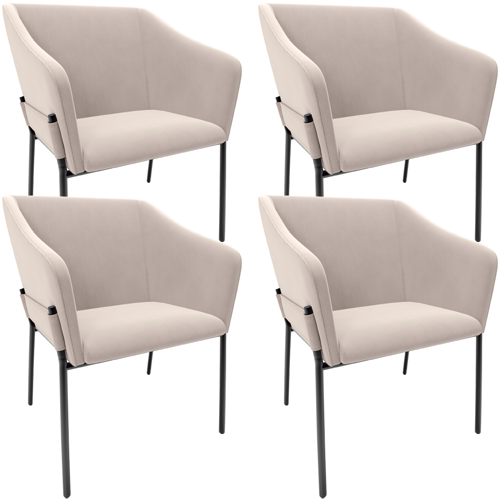 Kit 4 Cadeiras Para Sala de Jantar Estar Living Olívia L02 Suede Bege - Lyam Decor