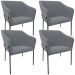 Kit 4 Cadeiras Para Sala de Jantar Estar Living Olívia L02 Suede Cinza - Lyam Decor