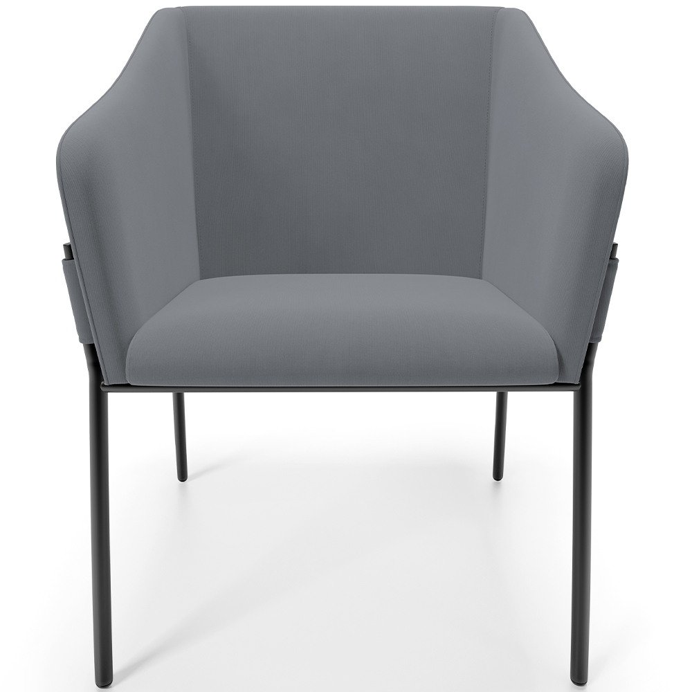 Kit 4 Cadeiras Para Sala de Jantar Estar Living Olívia L02 Suede Cinza - Lyam Decor