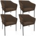 Kit 4 Cadeiras Para Sala de Jantar Estar Living Olívia L02 Suede Marrom - Lyam Decor
