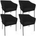 Kit 4 Cadeiras Para Sala de Jantar Estar Living Olívia L02 Suede Preto - Lyam Decor