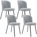 Kit 4 Cadeiras Sala de Jantar Estofada Gavi L02 Bouclê Cinza - Lyam Decor