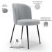 Kit 4 Cadeiras Sala de Jantar Estofada Gavi L02 Bouclê Cinza - Lyam Decor