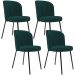 Kit 4 Cadeiras Sala de Jantar Estofada Gavi L02 Bouclê Verde - Lyam Decor