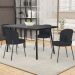 Kit 4 Cadeiras Sala de Jantar Estofada Gavi L02 Linho Chumbo - Lyam Decor