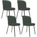 Kit 4 Cadeiras Sala de Jantar Estofada Gavi L02 Linho Verde Musgo - Lyam Decor