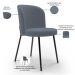 Kit 4 Cadeiras Sala de Jantar Estofada Gavi L02 Suede Cinza - Lyam Decor