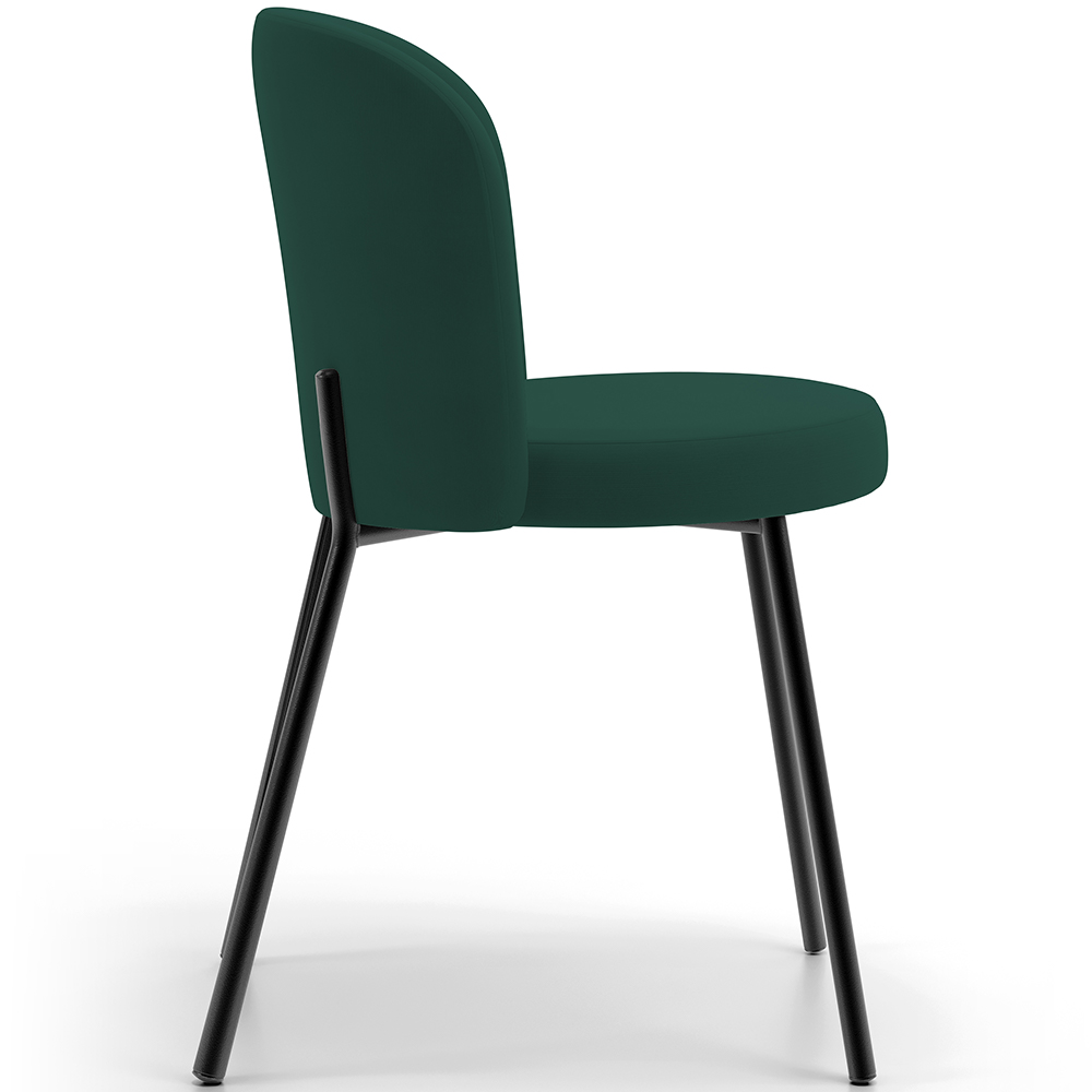 Kit 4 Cadeiras Sala de Jantar Estofada Gavi L02 Suede Verde Musgo - Lyam Decor