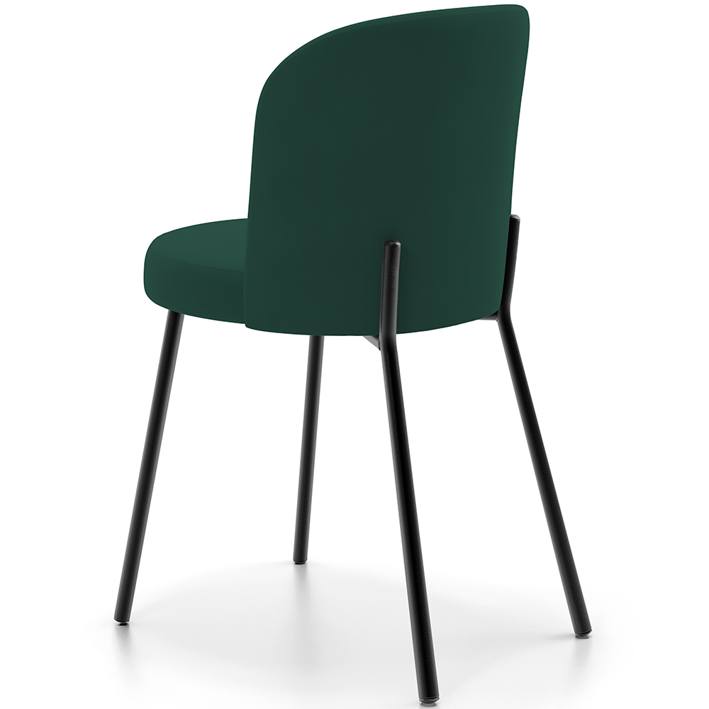 Kit 4 Cadeiras Sala de Jantar Estofada Gavi L02 Suede Verde Musgo - Lyam Decor
