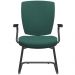 Kit 4 Cadeiras de Escritório Fixa Executiva Office Preto Slim Alta Flexi P03 Poliéster Verde - Lyam