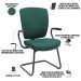 Kit 4 Cadeiras de Escritório Fixa Executiva Office Preto Slim Alta Flexi P03 Poliéster Verde - Lyam