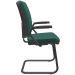 Kit 4 Cadeiras de Escritório Fixa Executiva Office Preto Slim Alta Flexi P03 Poliéster Verde - Lyam