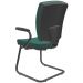 Kit 4 Cadeiras de Escritório Fixa Executiva Office Preto Slim Alta Flexi P03 Poliéster Verde - Lyam