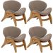 Kit 4 Poltronas Decorativa Orgânica Sala Living Kadosh L02 Bouclê Bege - Lyam Decor