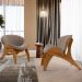 Kit 4 Poltronas Decorativa Orgânica Sala Living Kadosh L02 Bouclê Bege - Lyam Decor