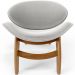 Kit 4 Poltronas Decorativa Orgânica Sala Living Kadosh L02 Bouclê Cinza - Lyam Decor