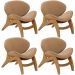 Kit 4 Poltronas Decorativa Orgânica Sala Living Kadosh L02 Bouclê Mostarda - Lyam Decor