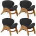 Kit 4 Poltronas Decorativa Orgânica Sala Living Kadosh L02 Bouclê Preto - Lyam Decor
