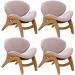 Kit 4 Poltronas Decorativa Orgânica Sala Living Kadosh L02 Bouclê Rosê - Lyam Decor