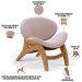 Kit 4 Poltronas Decorativa Orgânica Sala Living Kadosh L02 Bouclê Rosê - Lyam Decor