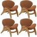 Kit 4 Poltronas Decorativa Orgânica Sala Living Kadosh L02 Bouclê Terracota - Lyam Decor