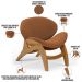 Kit 4 Poltronas Decorativa Orgânica Sala Living Kadosh L02 Bouclê Terracota - Lyam Decor
