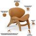 Kit 4 Poltronas Decorativa Orgânica Sala Living Kadosh L02 Couríssimo Canela - Lyam Decor
