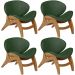 Kit 4 Poltronas Decorativa Orgânica Sala Living Kadosh L02 Couríssimo Verde Musgo - Lyam Decor