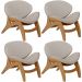 Kit 4 Poltronas Decorativa Orgânica Sala Living Kadosh L02 Linho Bege - Lyam Decor